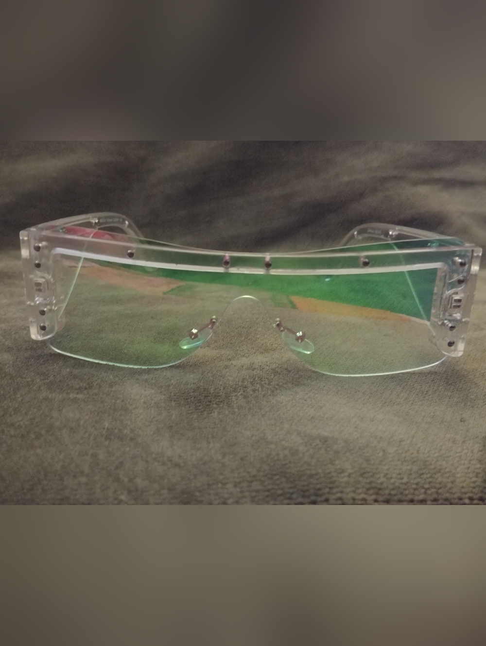 Clear Shield Visor Sunglasses with Light Green Tint